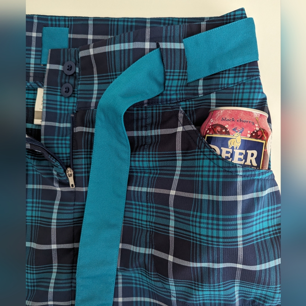 NIKE DriFit Tour Performance Tartan Teal Green Plaid Golf Skirt Sz 6 Ultra Light - Picture 7 of 16